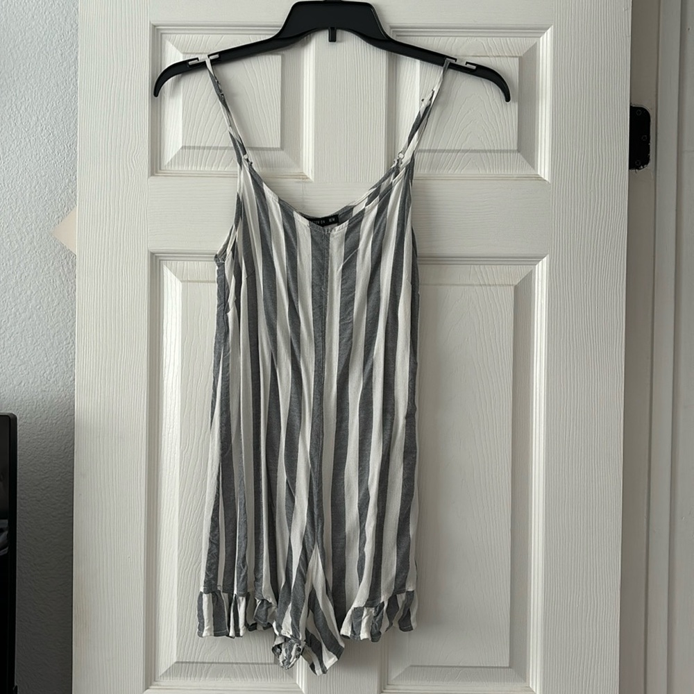 Stripe romper or swim coverup